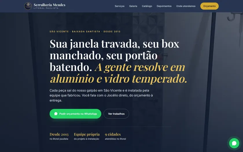 Site da Serralheria Mendes
